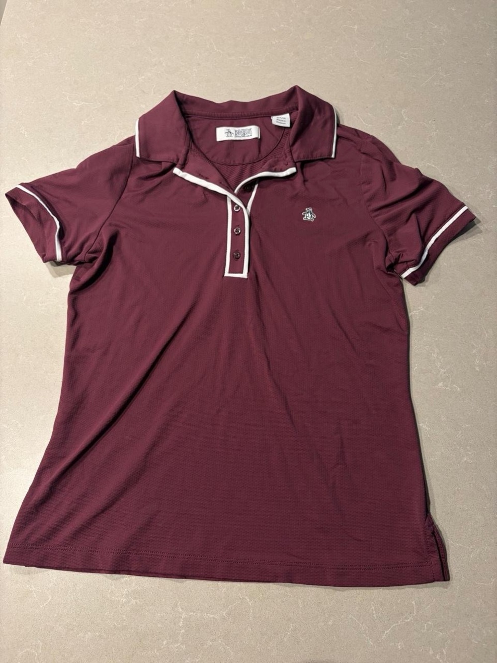 Women’s Penguin “Veronica Performance Polo” Burgundy Golf Shirt Polo- NEW Size S